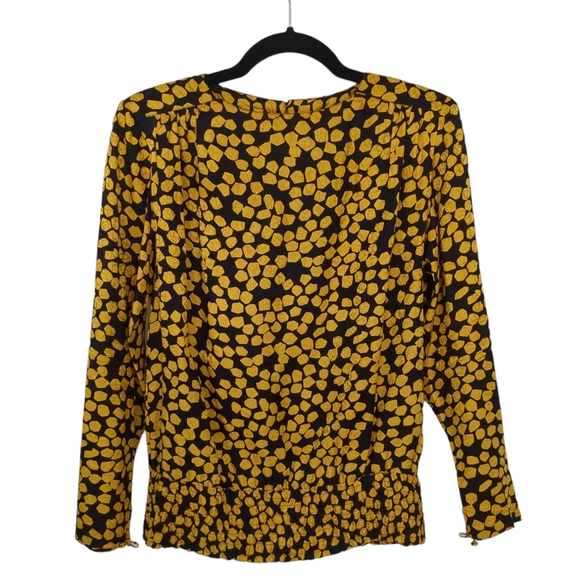 Vintage Della Roufogali Black and Yellow Silk Shirt - Picture 1 of 4